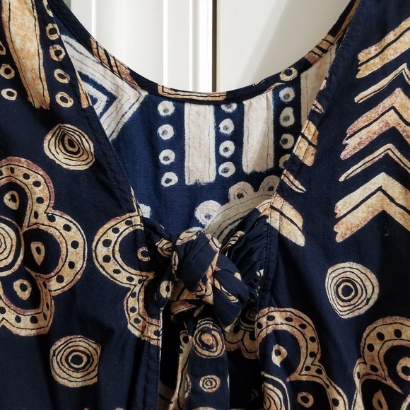 Passports Of Pier 1 Imports dress Small Aztec tribal print midi boho VINTAGE - Picture 7 of 11